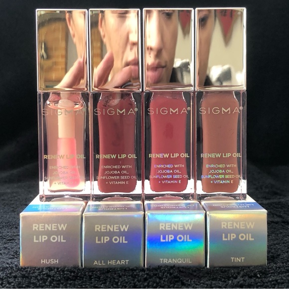 Set Of 4 Sigma Beauty Hush Renew Lip Oil Full Size 0.18 Oz NIB Different Colors